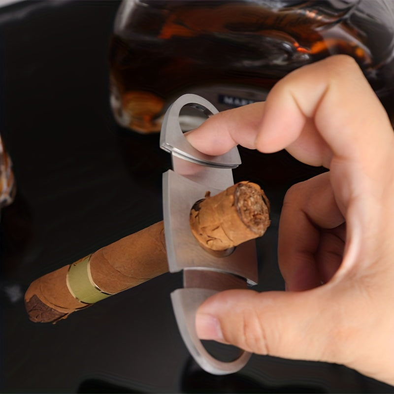 Mens Stainless Steel Double-Edged Cigar Cutter Gift Accessory