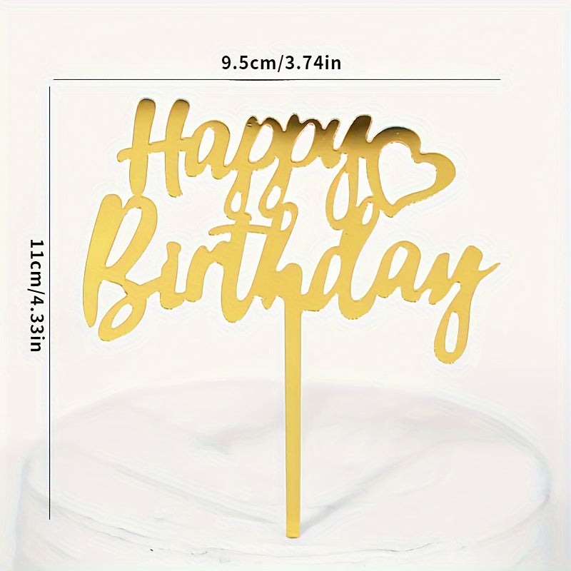 10 счастливых дней рождения Аксессуар для торта из акрила для украшения вечеринки, без необходимости в батарейках