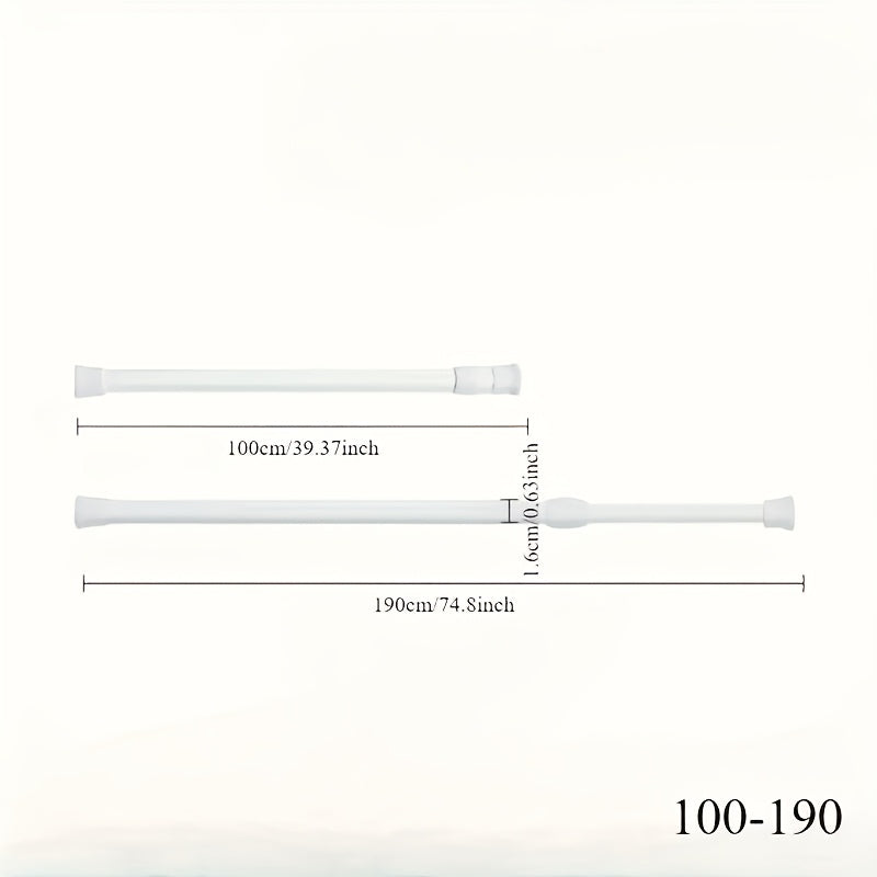 Adjustable Alloy Shower Rod No Drill Extendable from 99cm to 191cm Bathroom Closet Kitchen