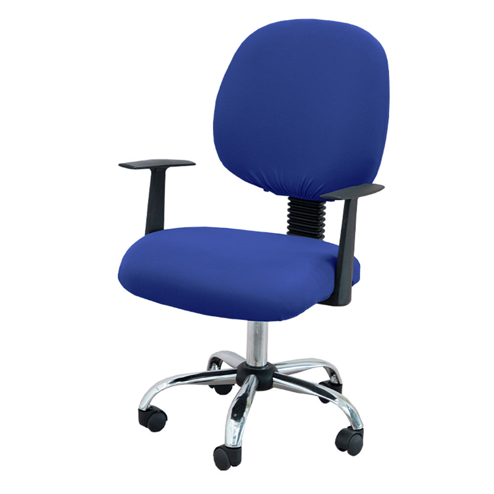 2-Piece Office Chair Cover Set Solid Stretch Jacquard Elastic Desk Computer Chairs