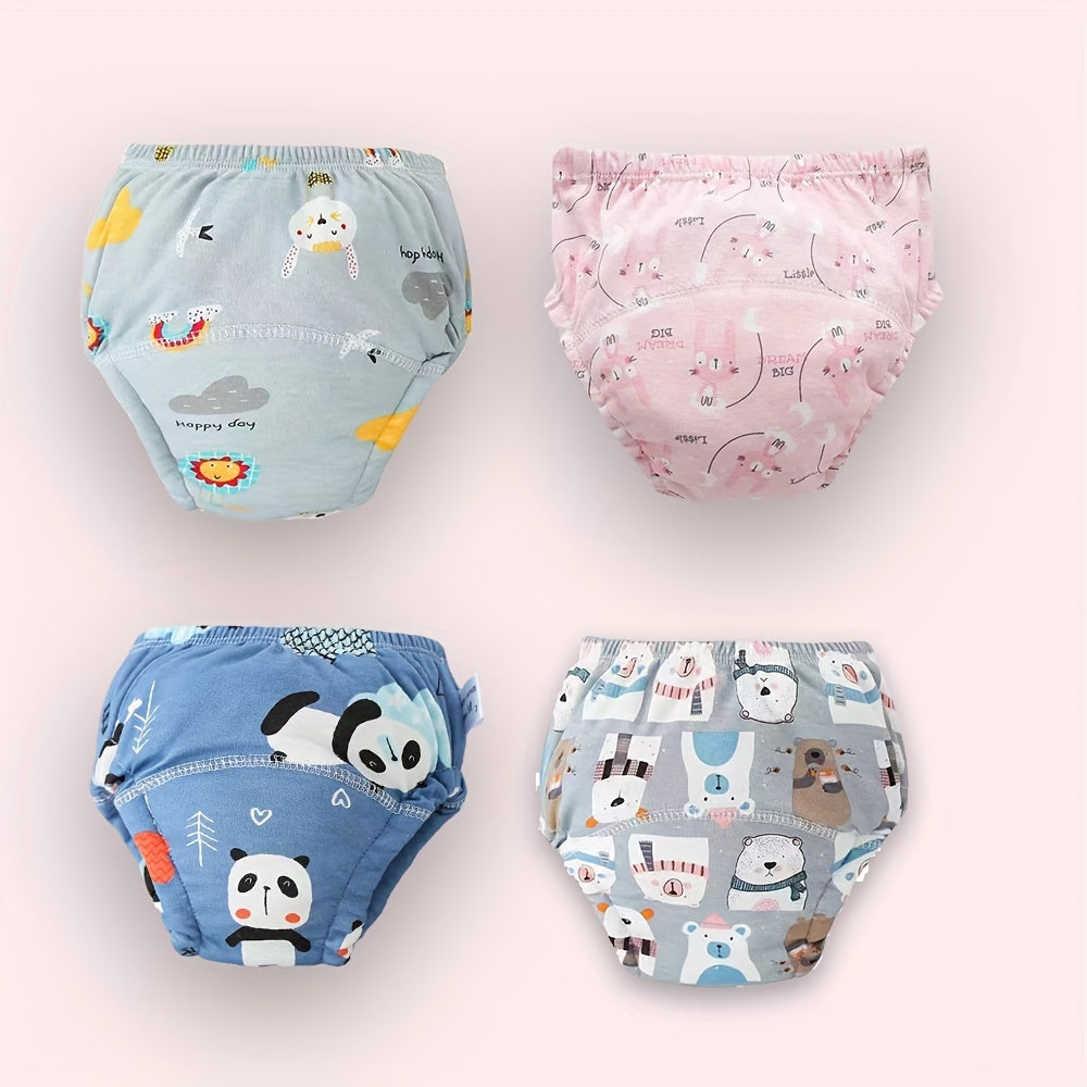 Conjunto de pantalones de entrenamiento de algodón para niños pequeños, ropa interior reutilizable, entrenamiento para el orinal, de 12 a 24 meses