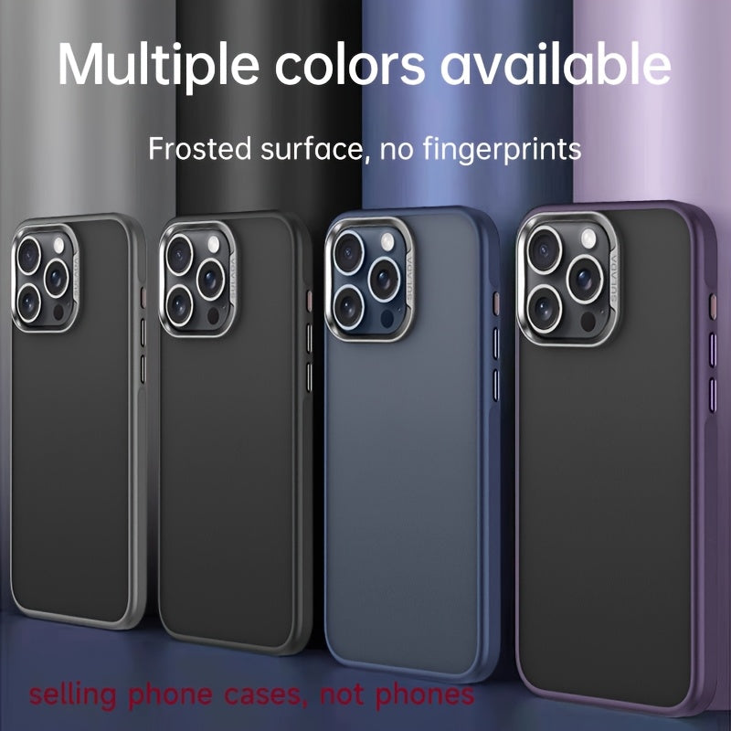 Luxury Matte Electroplated Phone Case for iPhone 16 Pro Max Solid Color Full-Body Protection