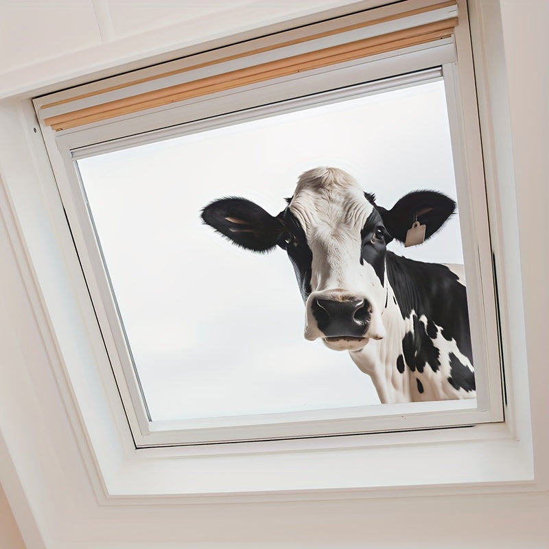 Uy dekoratsiyasi uchun suv o'tkazmaydigan hayvon stikerlari, qora va oq mollar bosimi bilan oynaga yopishtiriladigan.