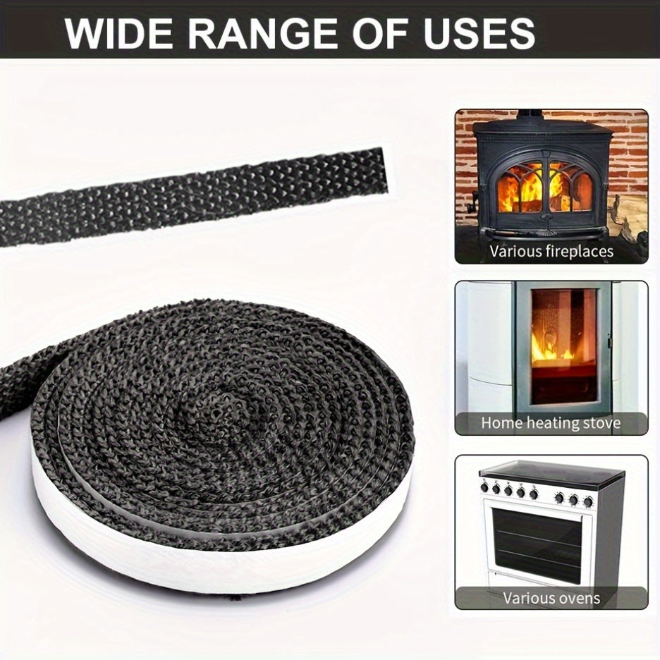 Fireproof Seal Rope Fiberglass 2m x 3mm High-Temperature Stove Fireplace Oven Sealing