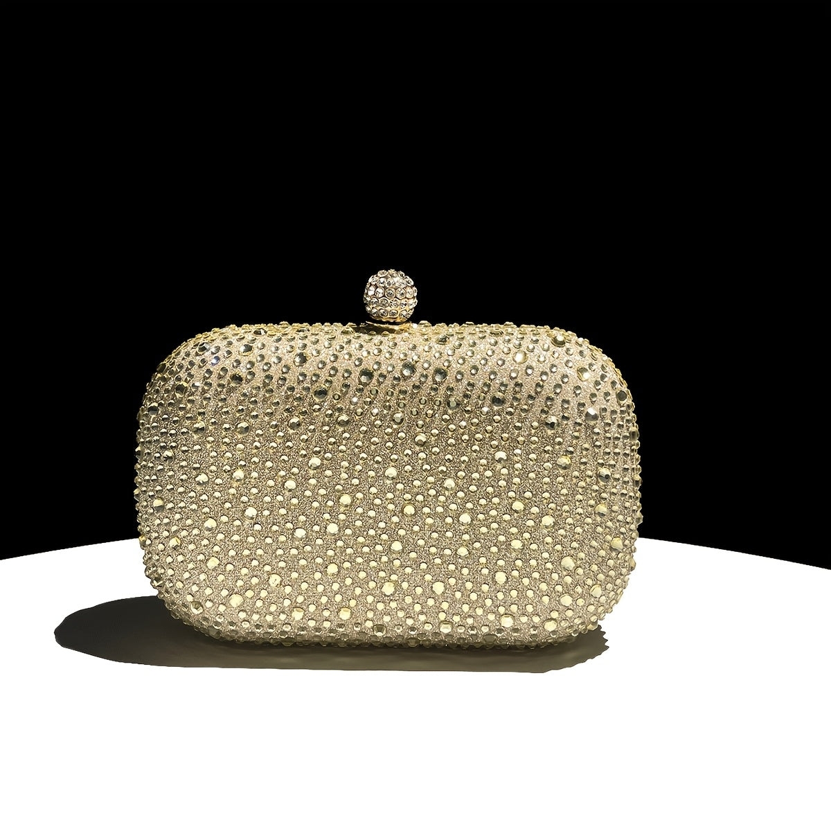 Emerald Green Handbag with Gold Chain Rhinestone Evening Bag for Formal Events