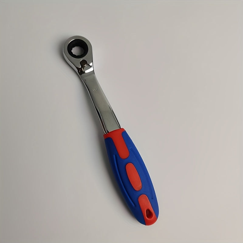 Унисекс пластиковый двухсторонний трещоточный ключ 8-19мм с изогнутой рукояткой