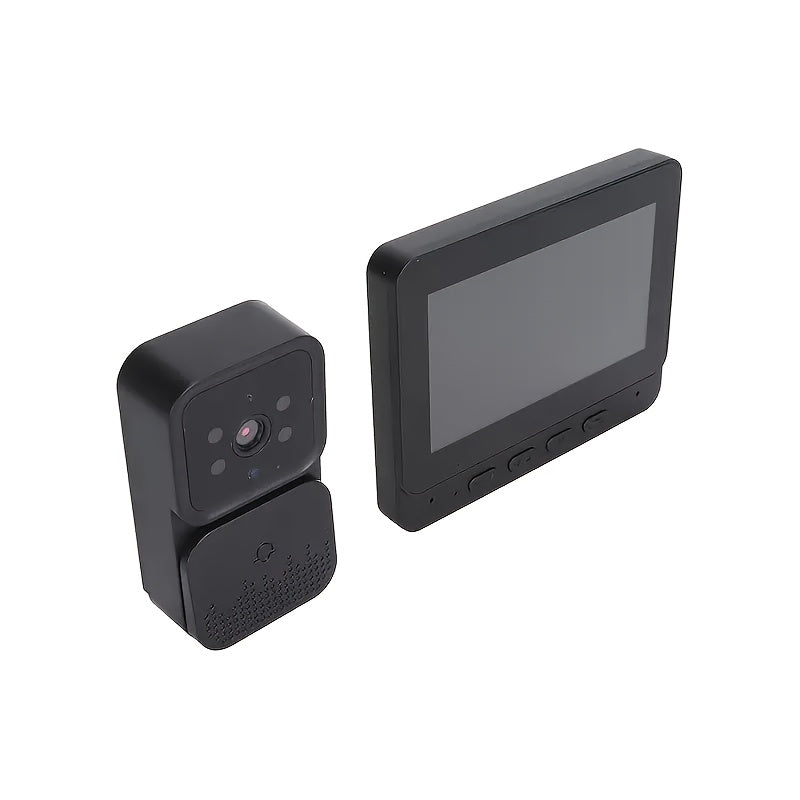 Wireless Video Doorbell with HD Screen Night Vision Two-Way Intercom Rechargeable Battery Easy Installation
