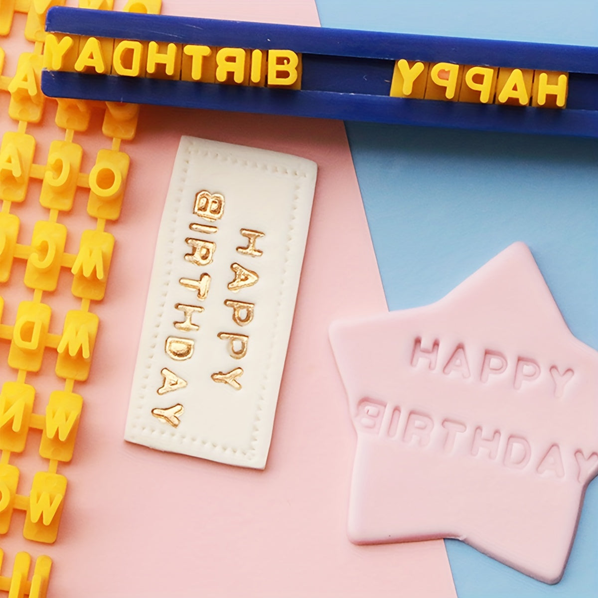 Interchangeable Cookie Stamps with Mini Alphanumeric Cutter for Baking and Decorating