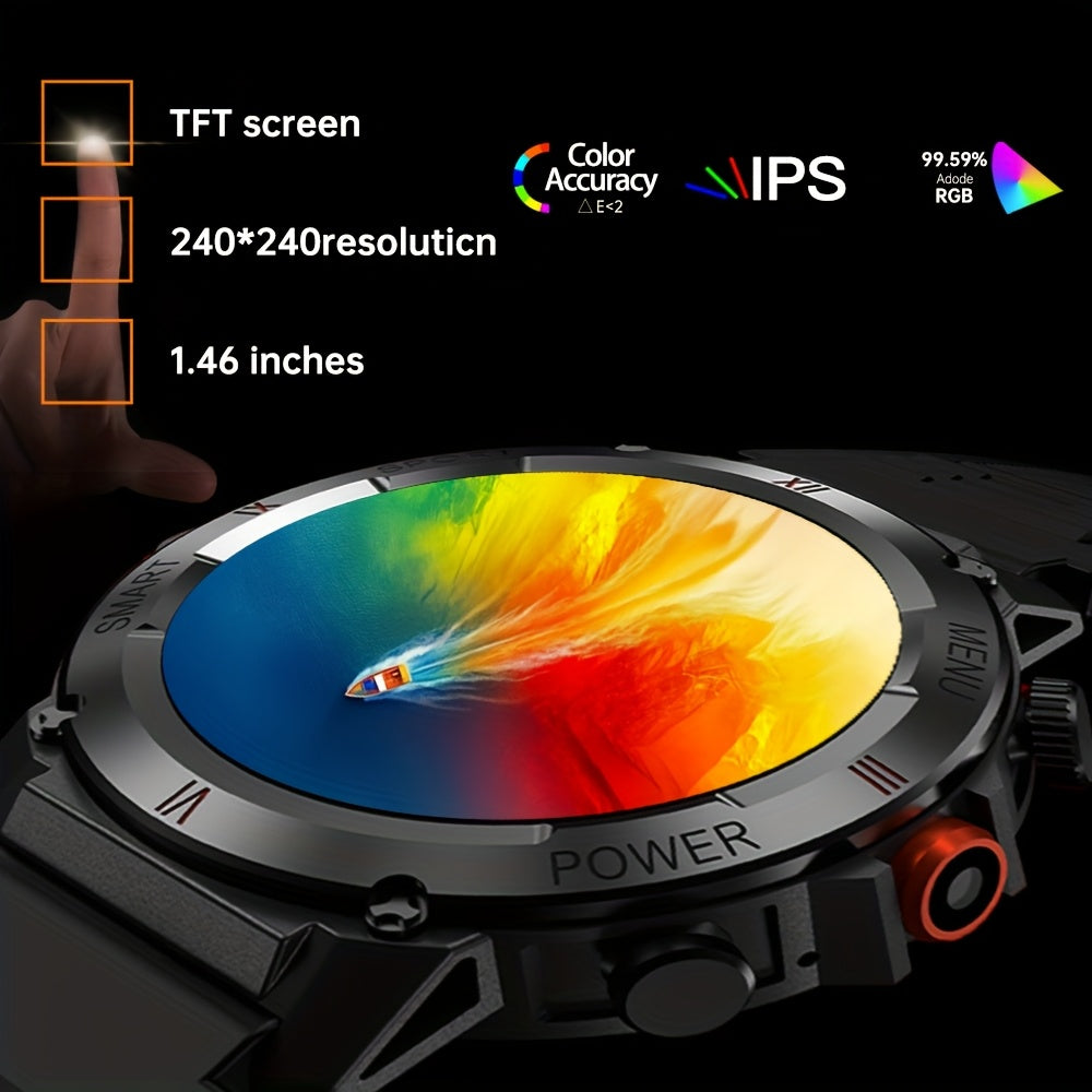 Smart Watch for Android iOS Fitness Tracker Multi-Sport Calling LED Flashlight Silicone Strap