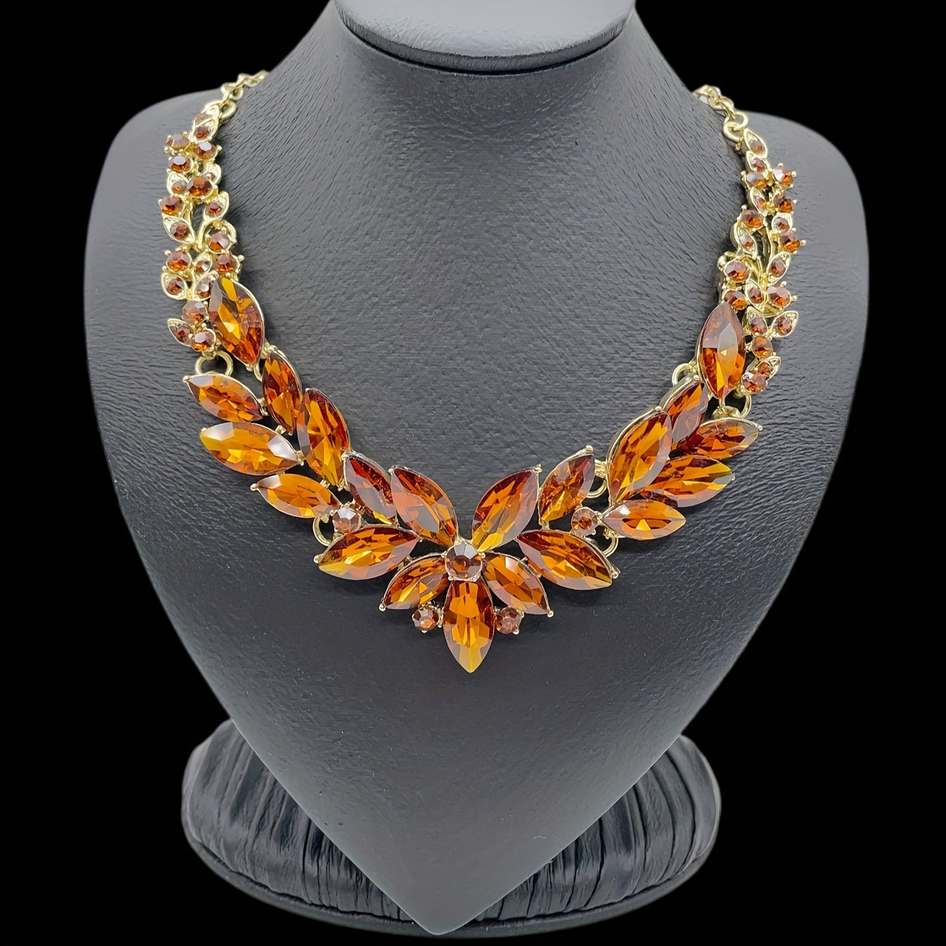 Rhinestone Statement Necklace Chunky Bib Jewelry for Women