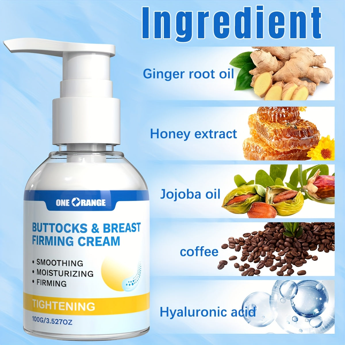 Body Firming Cream for Women with Jojoba and Caffeine Hydrates and Lifts Skin