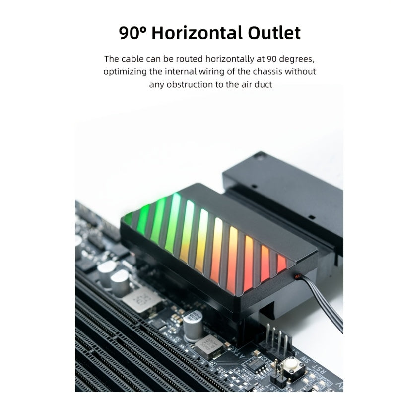 24Pin 90 Degree Power Supply Converter for ATX Motherboards Matte Finish Horizontal Cable Routing