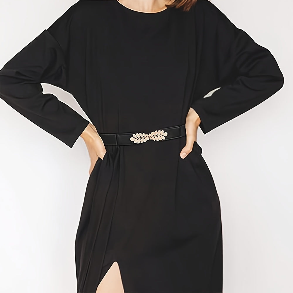 Набор из 3 женских эластичных ремней с металлической пряжкой, узкие ремни для платьев