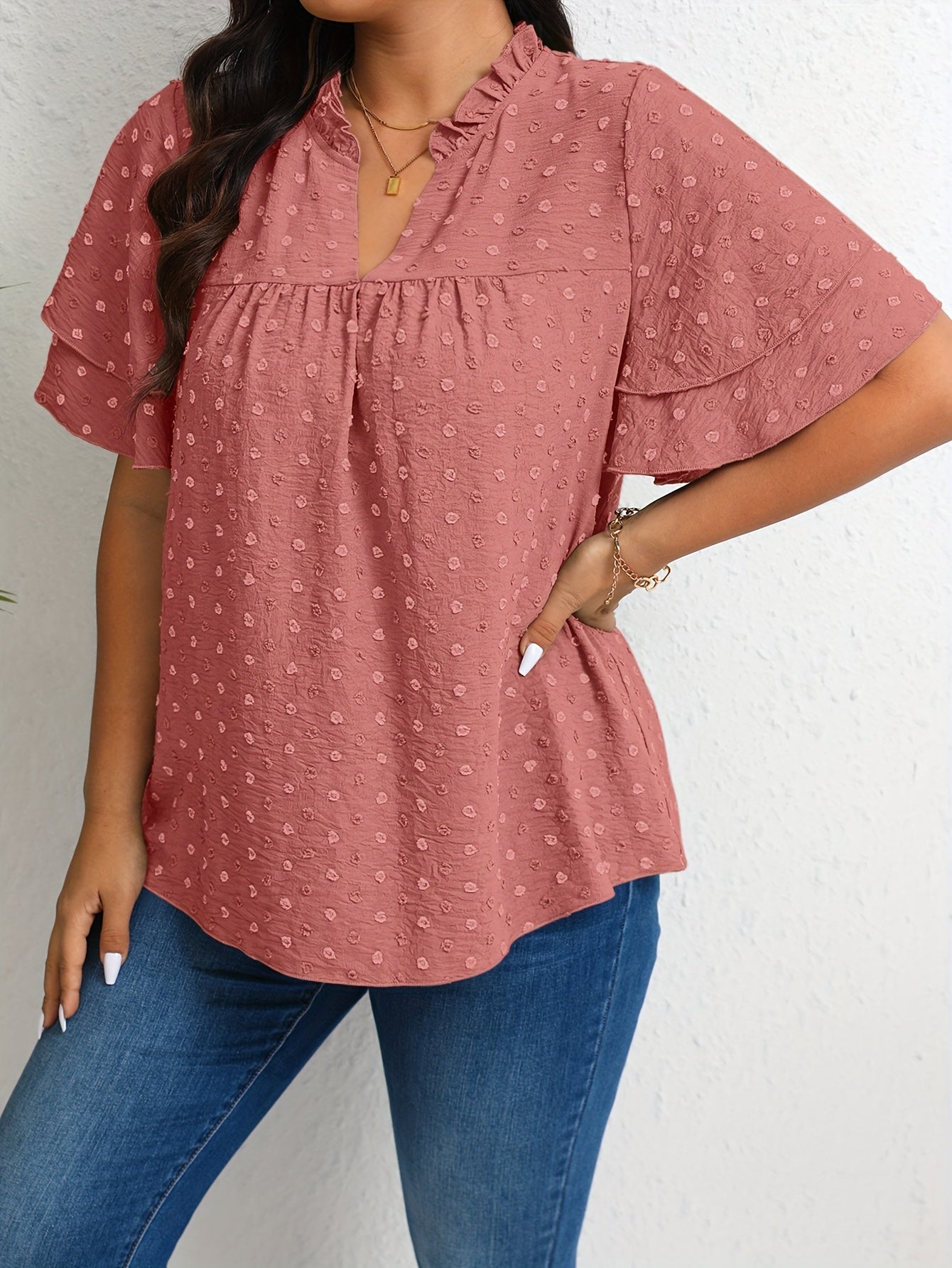 Plus Size Women's Casual Shirt Forest Green Size 1X