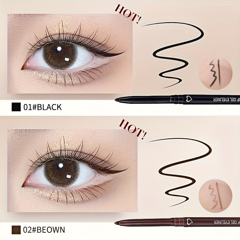 Pack de 3 bolígrafos de gel para ojos de mujer, a prueba de agua, de larga duración y resistente a las manchas