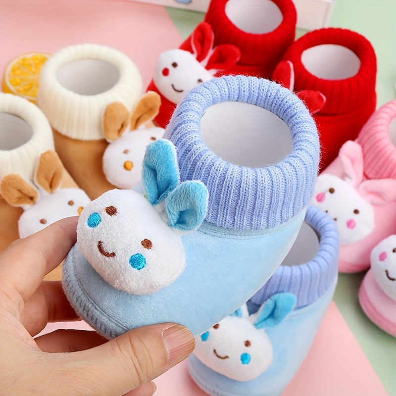 Children's Winter Shoes for Toddlers with Velvet Lining and Cartoon Pattern