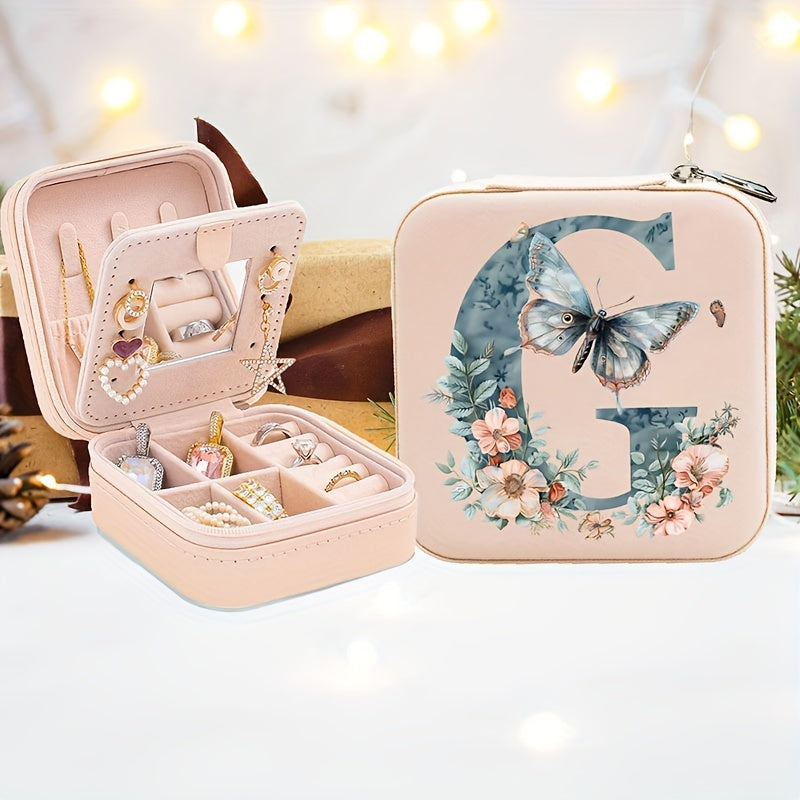 Yolgʻon charm bilan shaxsiylashtirilgan alfavitli flip-top bilan qoplangan, soʻzma-soʻz qoplangan va taqinchoqlarni saqlash uchun quti