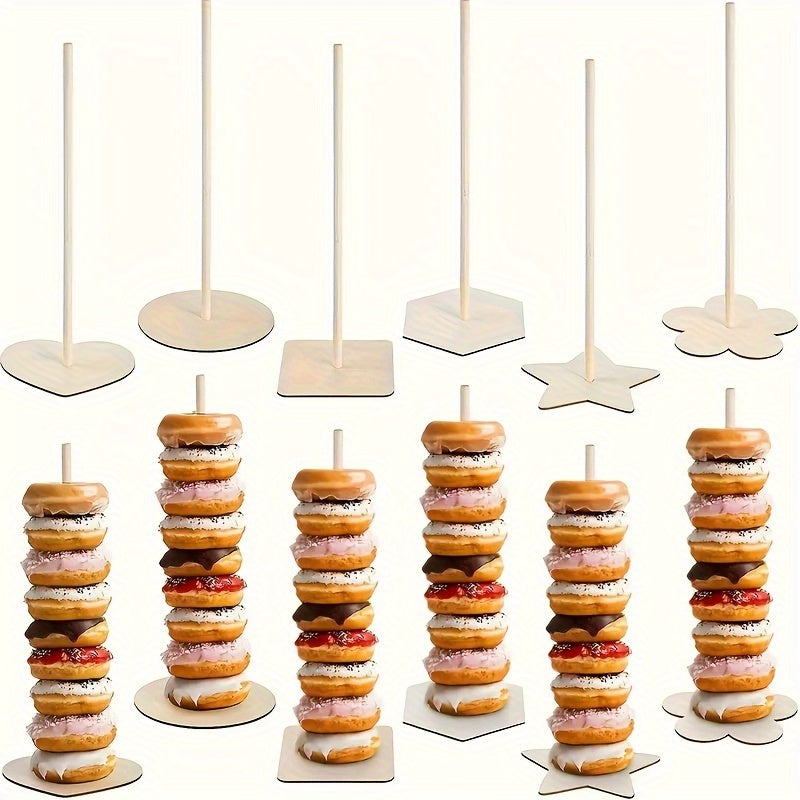 Wooden Donut Holder Display Stand for Weddings and Parties Detachable Design