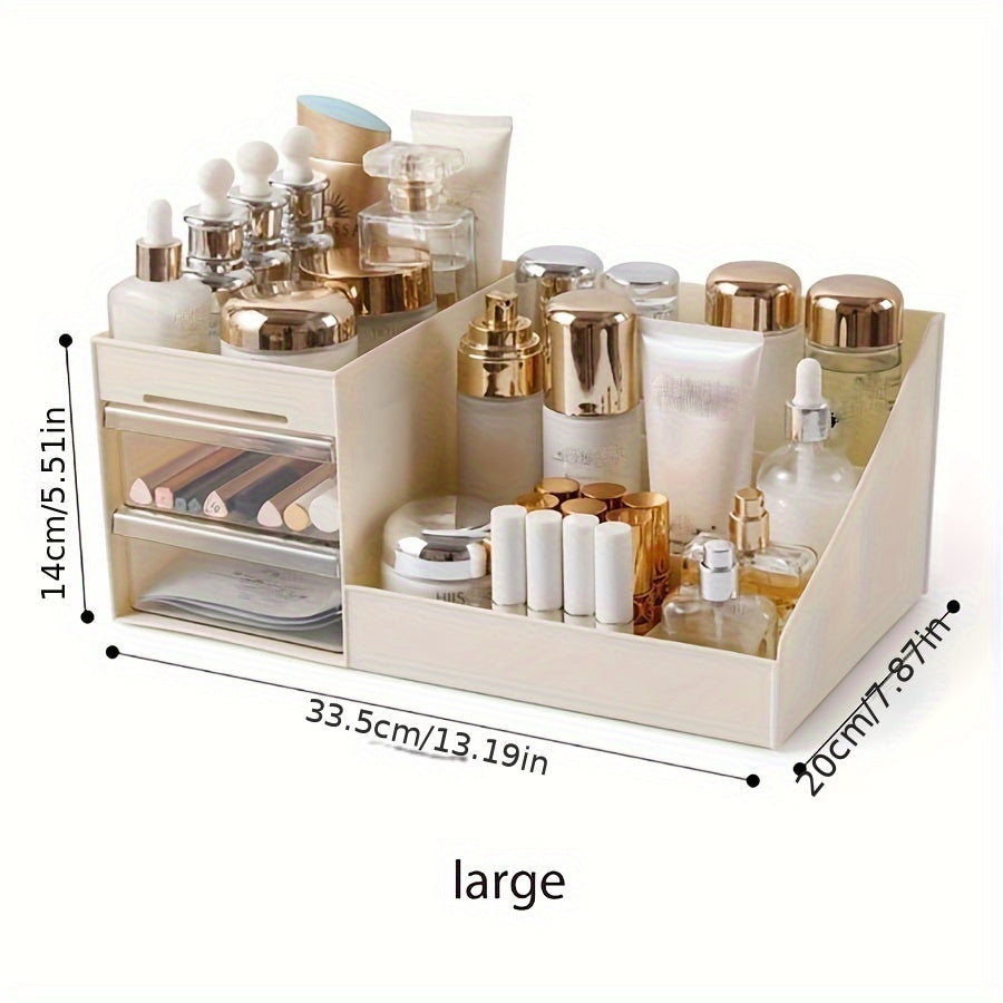 Clear Acrylic Makeup Organizer with Drawers for Skincare Brushes Accessories Countertop Storage