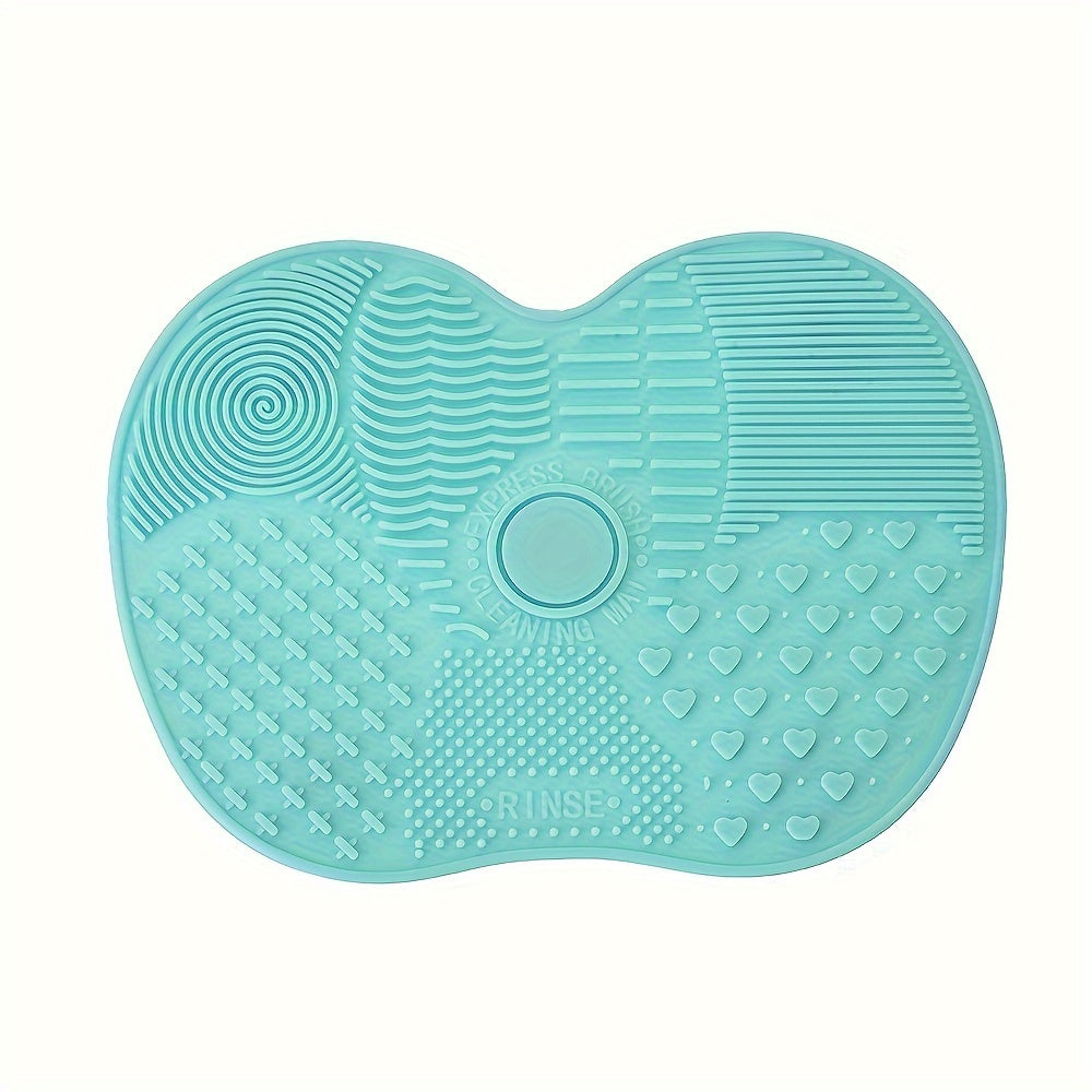 Silicone Beauty Tool Cleaner Pad Apple-Shaped Textured Surface for Makeup