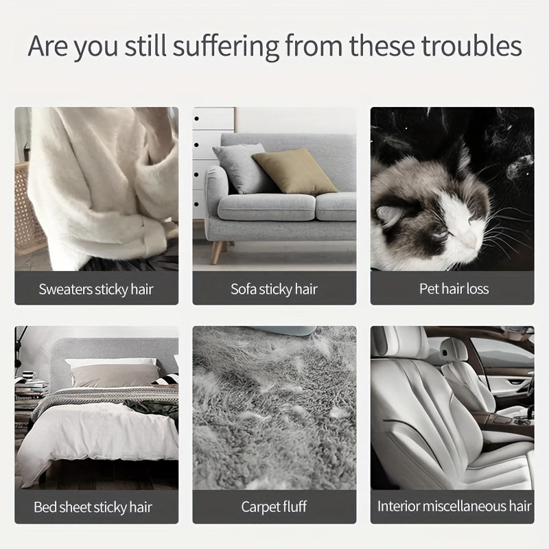 Ручная электростатическая щетка для удаления пуха с одежды, дивана, домашних животных, пластиковая ручка