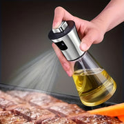 Glass Olive Oil Sprayer 170ml Stainless Steel Vinegar Dispenser Leak-Proof Kitchen Use