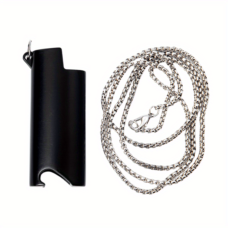 Metal Lighter Case with Bottle Opener, Durable, Fashion Necklace Set for Men