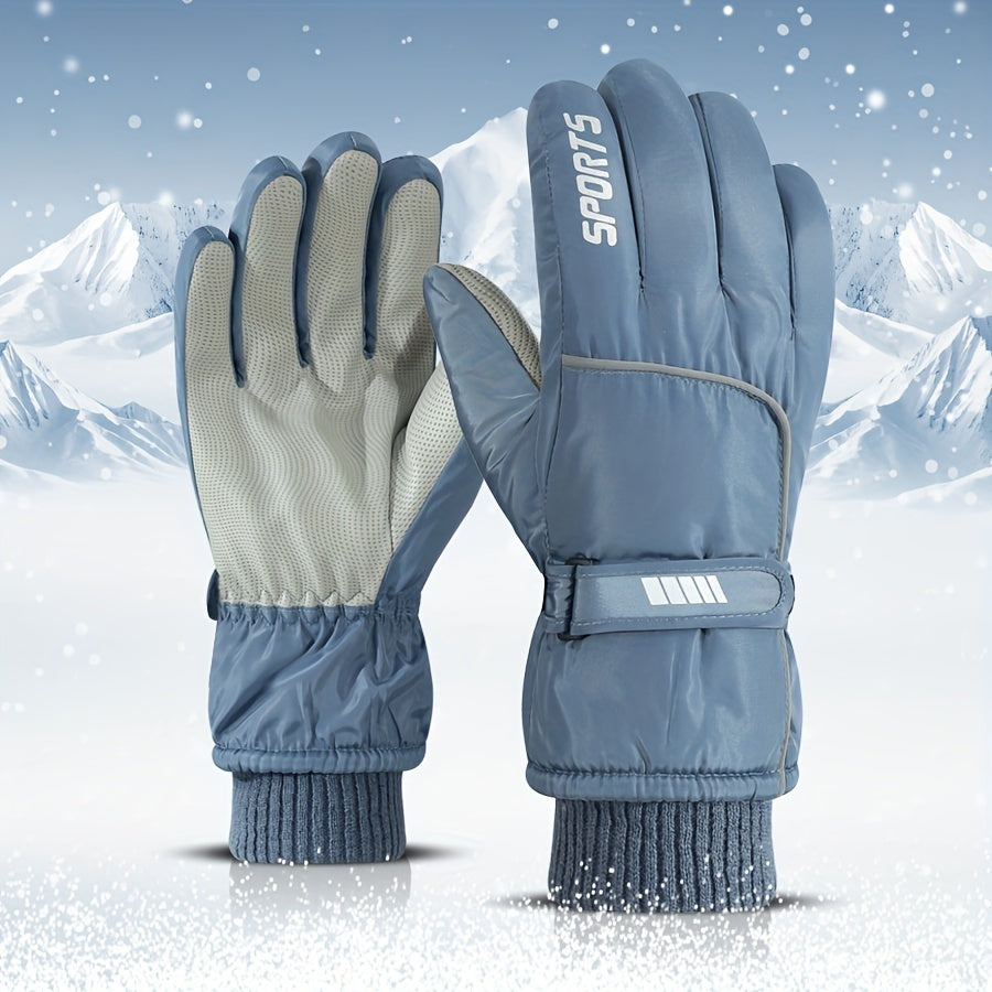Winter Ski Gloves Touchscreen Compatible Waterproof Windproof Fleece Lined Anti-Slip Grip