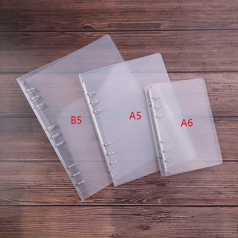 Transparent Twill PP Binder Shell A6 A5 B5 with 5 or 6 Holes