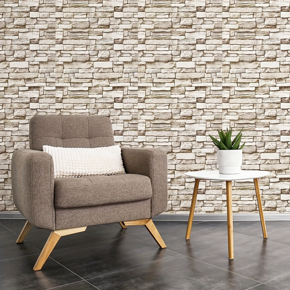 10pcs 70cmX77cm 3D Brick Wall Panels Self-Adhesive Waterproof for Home Decor