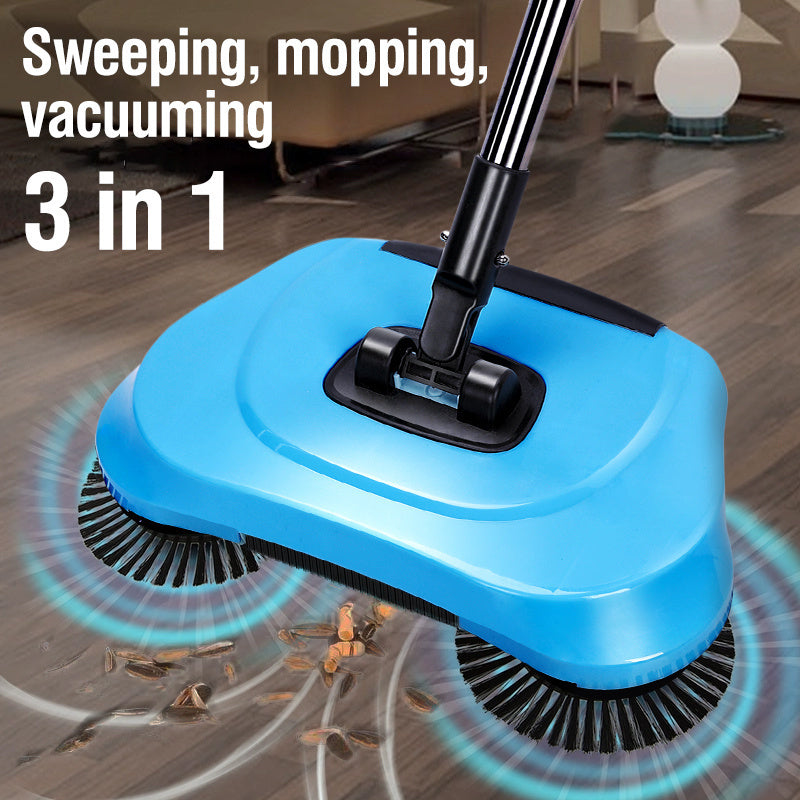 Manual Broom and Vacuum Cleaner Combo for Hardwood Floors and Tiles