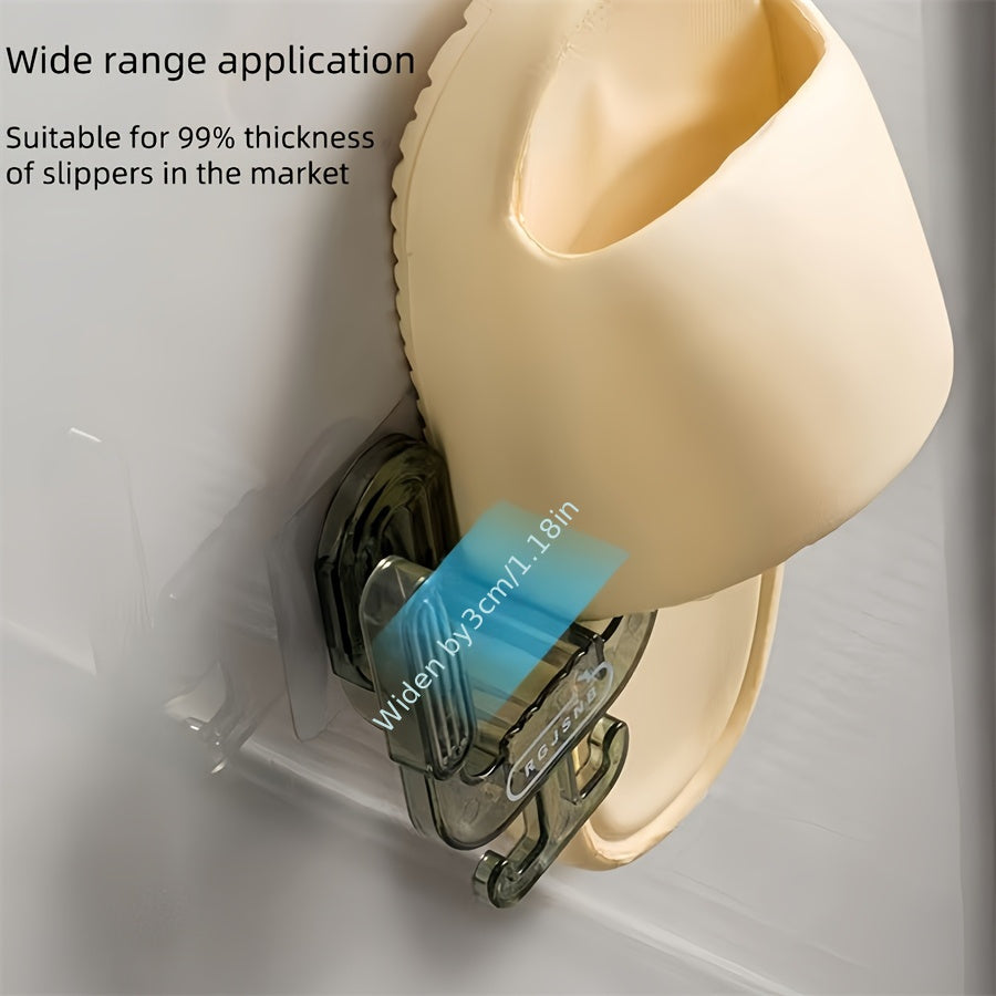 Wall-Mounted Bathroom Organizer for Slippers and Towels, Space-Saving Plastic Storage