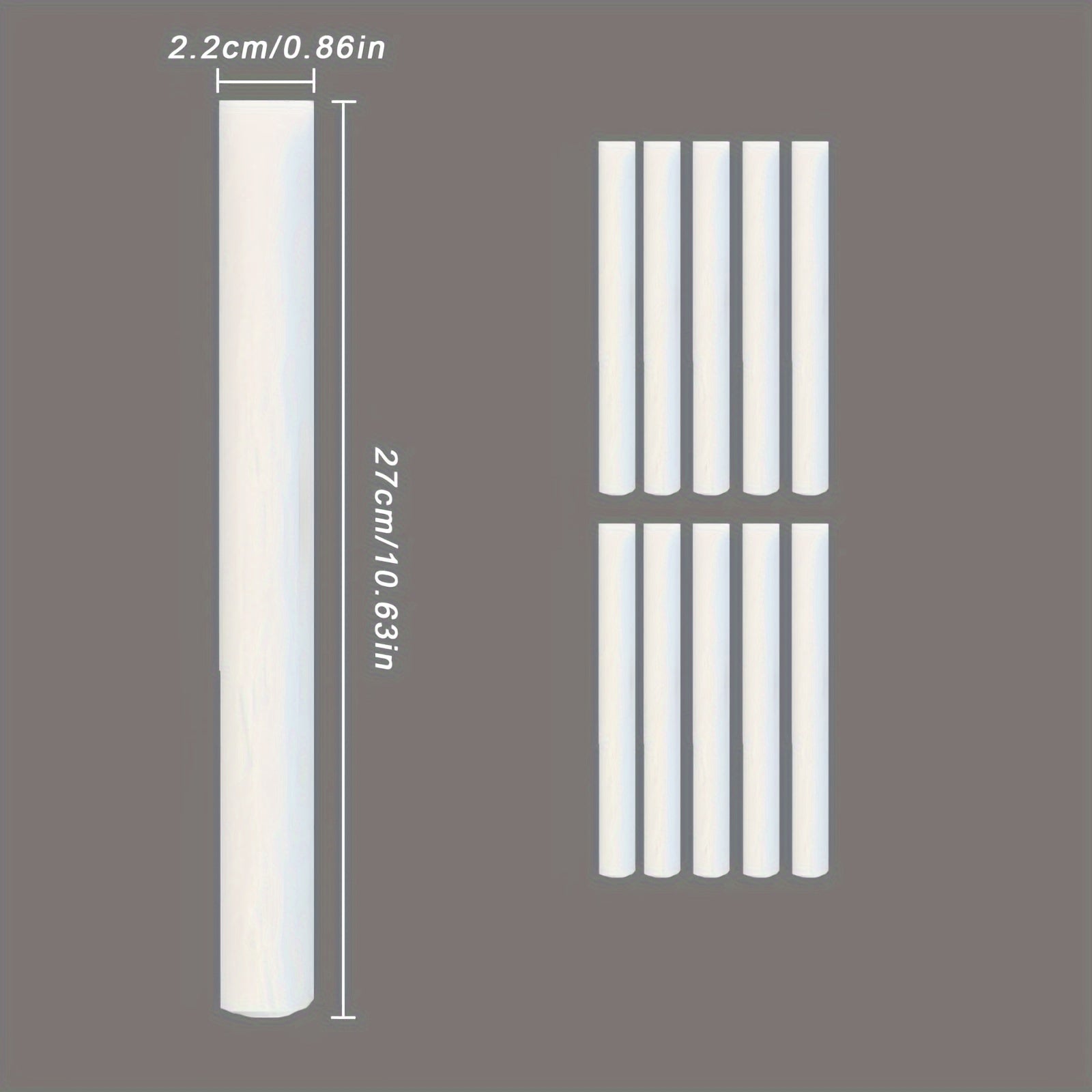 Set of 10 White Foam Sofa Slipcover Tuck Grips Non-Electric Anti-Slip Inserts