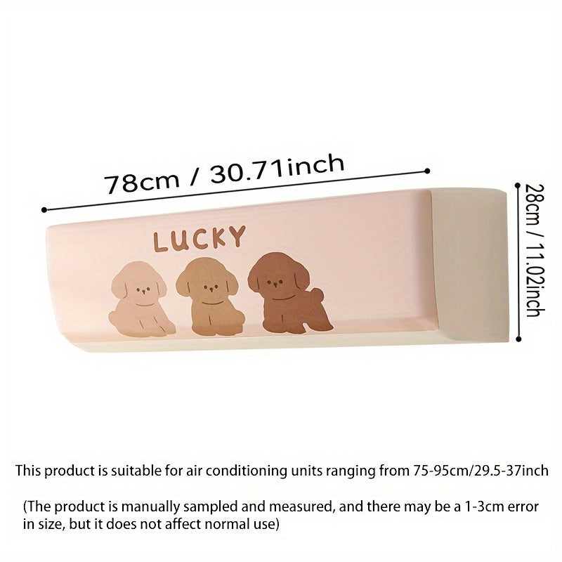 Washable Fabric Dust Cover for Wall-Mounted Air Conditioners with Cartoon Pattern