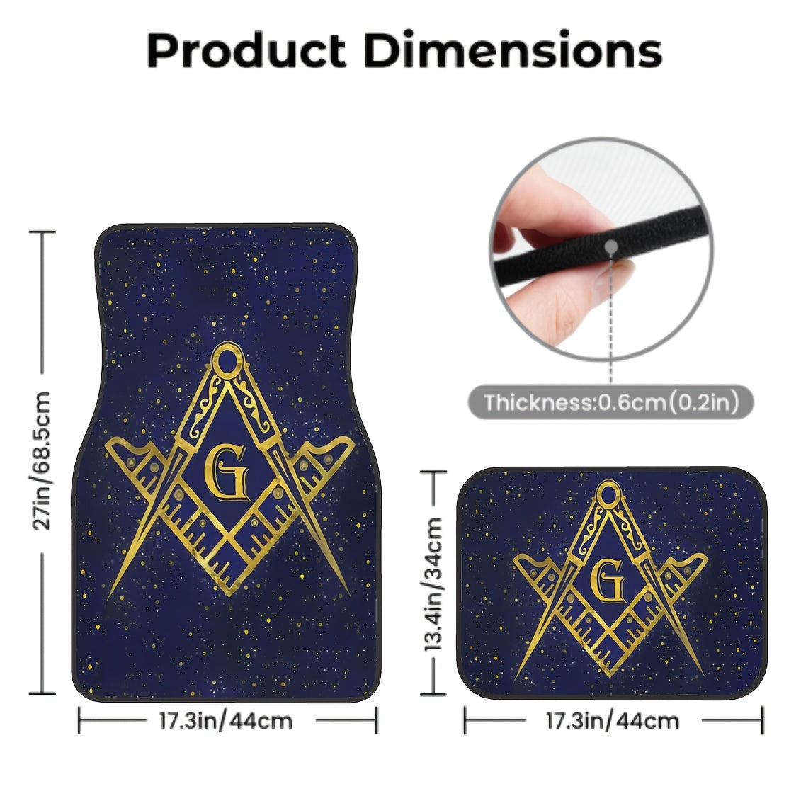 Unisex Polyester Car Mat Set All-Season Interior Protection for Cars SUVs