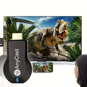 Беспроводной HDTV адаптер-стик: Anycast 1080p, подключи и работай, режим зеркалирования и расширения, SmartSee DLNA AirPlay для домашнего кинотеатра, PPT, образования, вечеринок - питание от USB, черный, встречи.