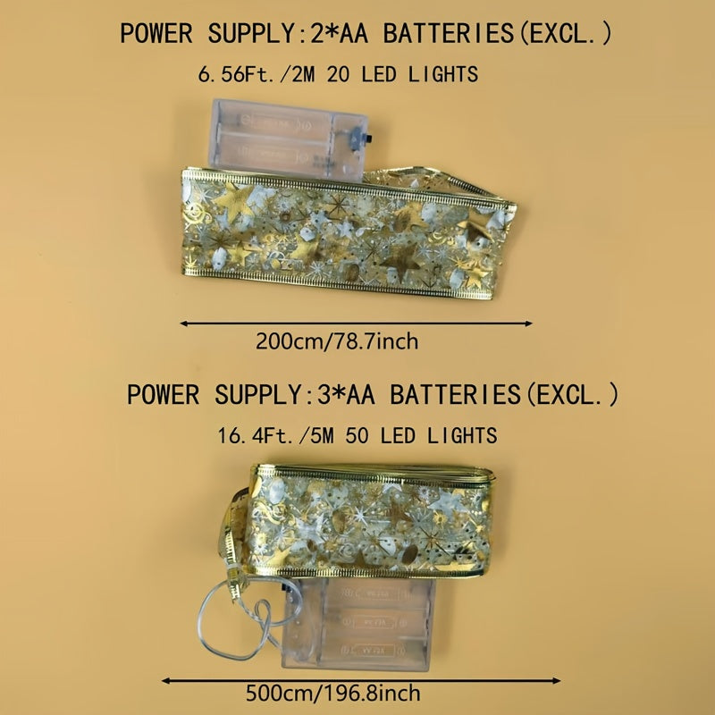 Luces de cinta LED alimentadas por batería de 1.97 pulgadas de ancho para fiestas navideñas, bodas y eventos en interiores
