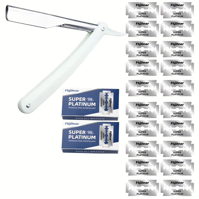 Мужской бритвенный станок черный и белый с лезвиями, инструменты для ухода за красотой