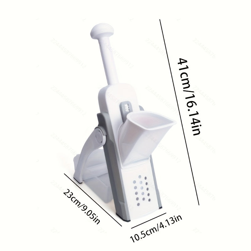 Manual Vegetable Chopper and Fruit Slicer with Stainless Steel Blades and Container