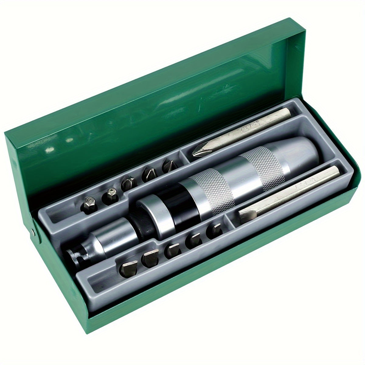 13-Piece Metal Impact Screwdriver Set with Chisel Bits for Extraction and Repair