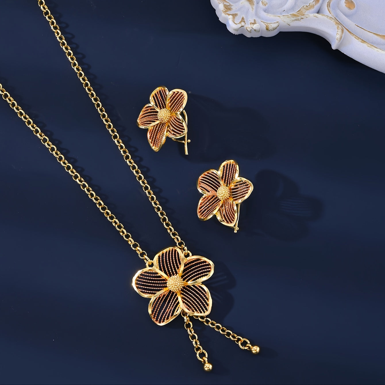 Ayollar uchun misli zargarlik to'plami Vintage uslubdagi taqinchoq, bilaguzuk, uzuk, marjon, to'y sovg'asi