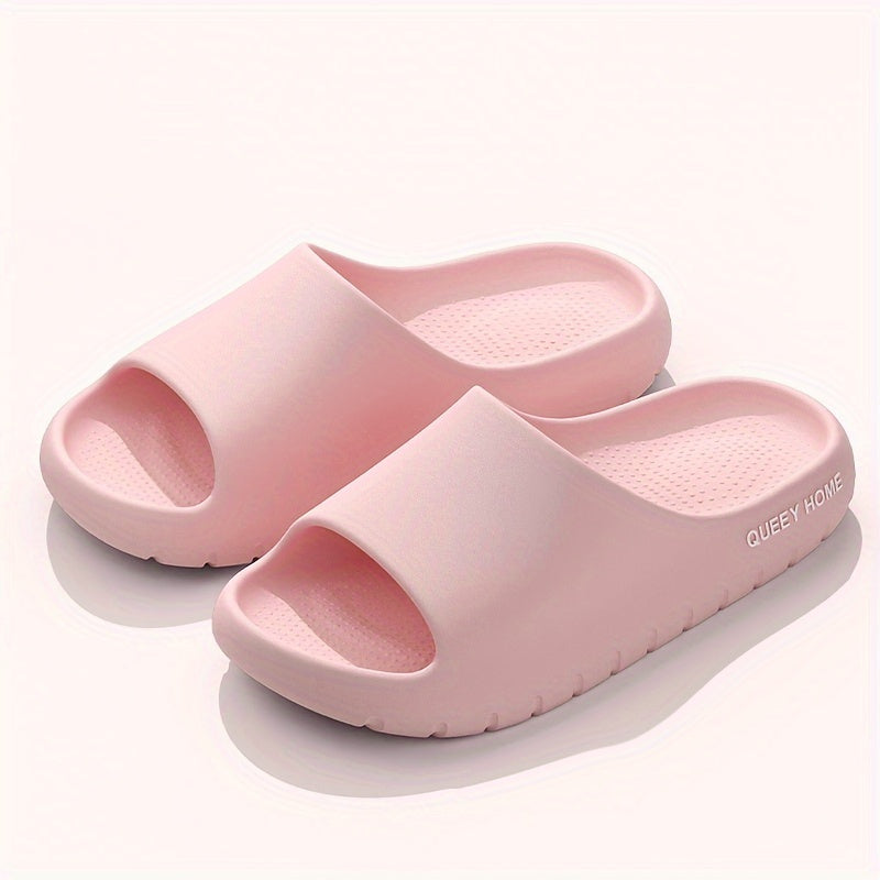 Women's Solid Color Slides Open Toe Indoor Bathroom Shoes