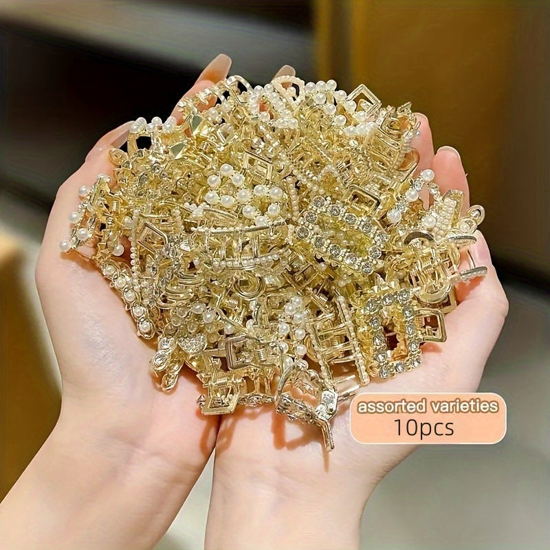 Girls Sparkly Rhinestone Hairpins Set of 10 in 20 Styles for Hair Accessories