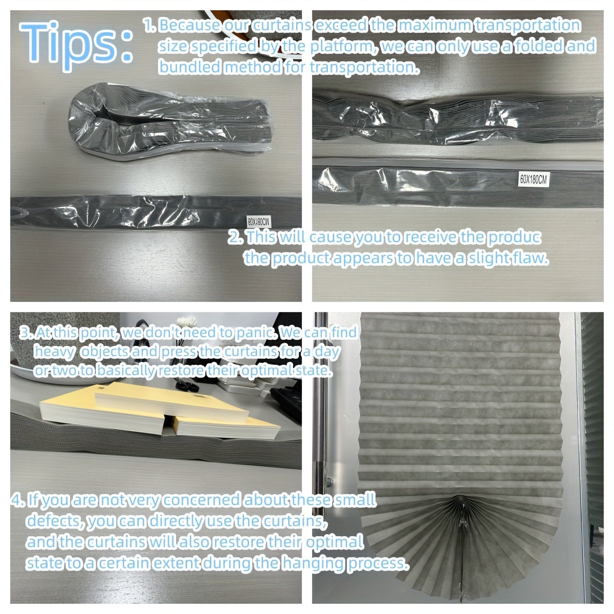 Adjustable Pleated Shade Curtains for Bedroom Office Living Room Non-Woven Fabric Privacy