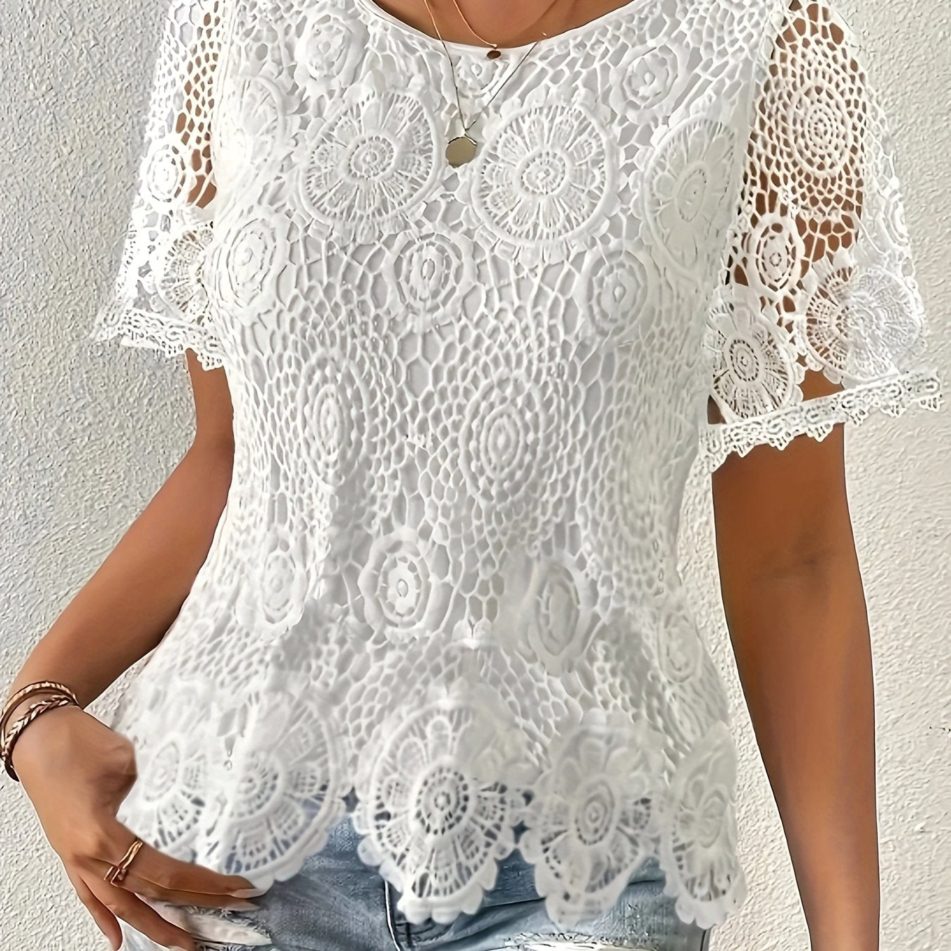 Plus o'lcham ayollar uchun korsetli, qisqa qo'lli, shifonli, gul naqshli bluz