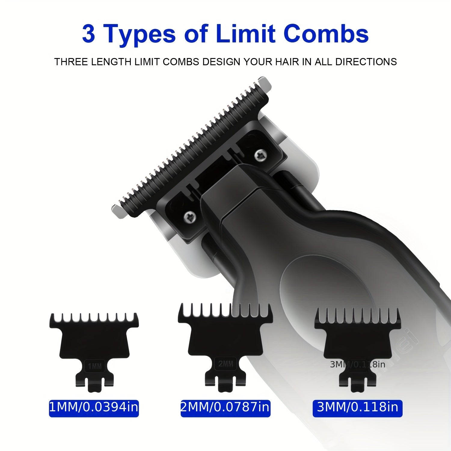 Kemei KM-2299 Professional Soch Qirqish Mashinalari, USB orqali zaryadlanadigan litiy batareyasi, Salon sifatida uslublash uchun moyli bosh o'yma qaychisi.