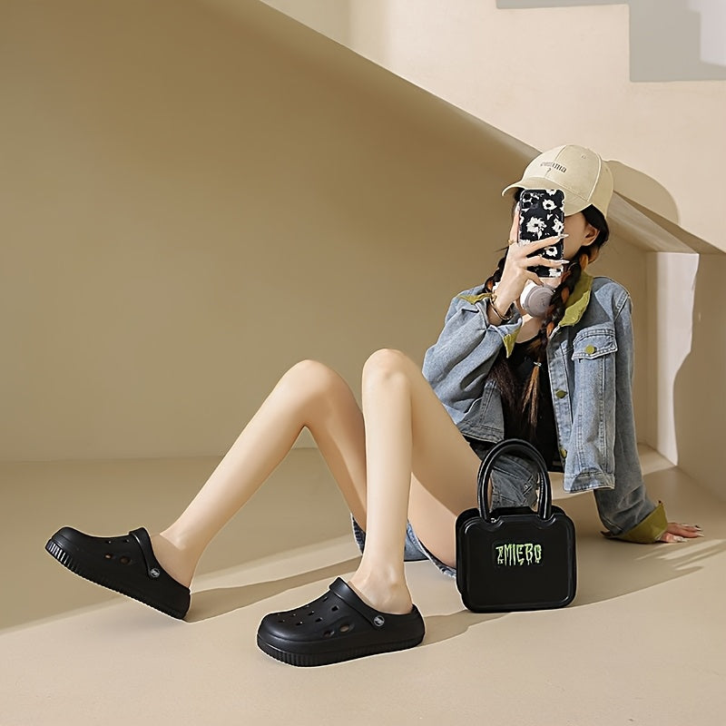 Women's EVA Clogs Non-Slip Beach Sandals Flat Heel Indoor Hole Shoes