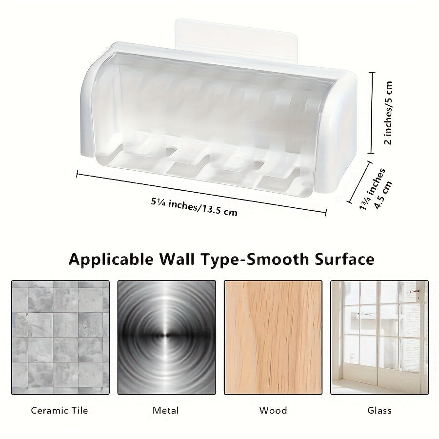 Wall Mounted Toothbrush Holder for Dorms and Showers Holds Up to 5 No Electricity