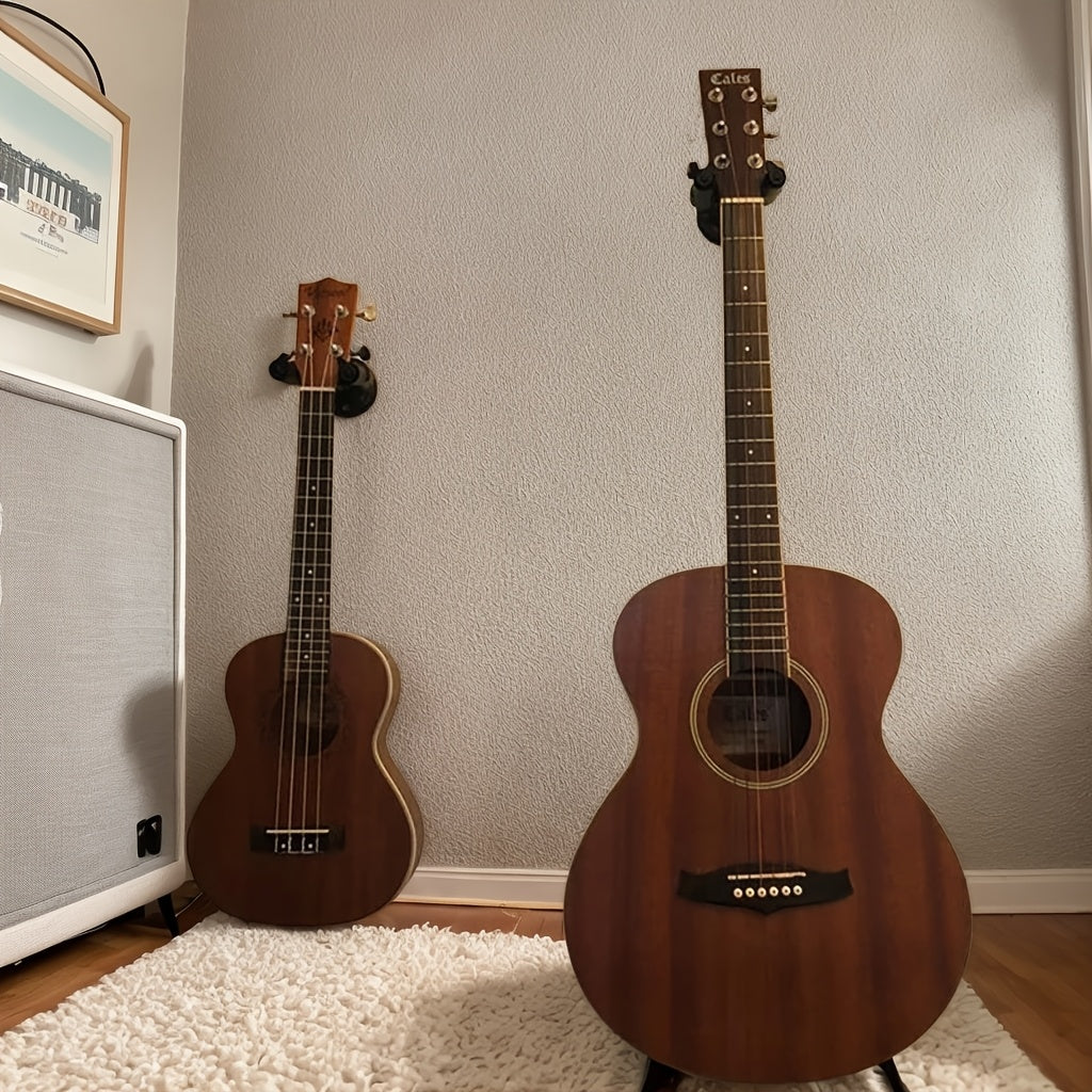 Stainless Steel Wall Mount Guitar Holder Adjustable Non-Slip Black