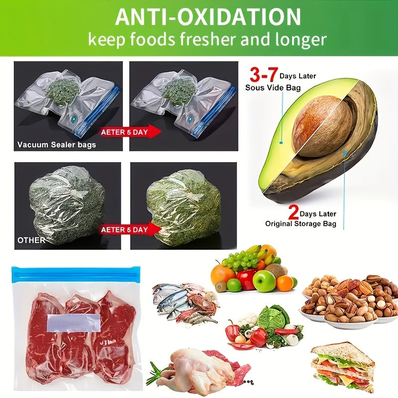 Handheld Electric Vacuum Sealer with Three Sizes of Food Storage Bags and Pump